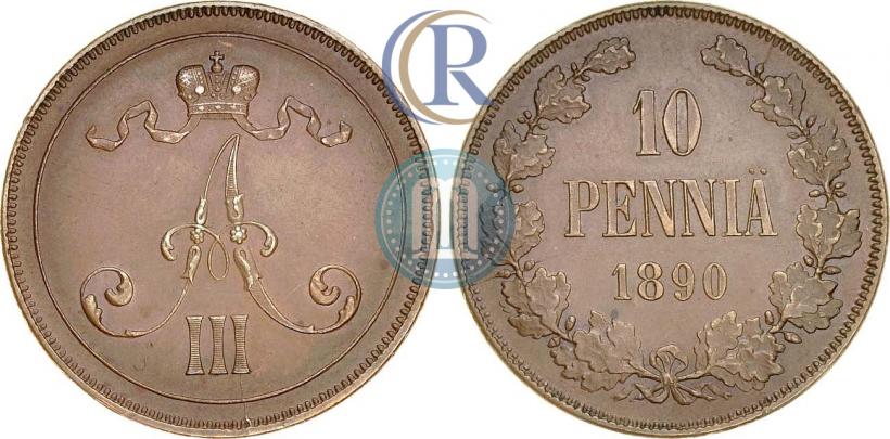Picture 10 pennia 1890 year  