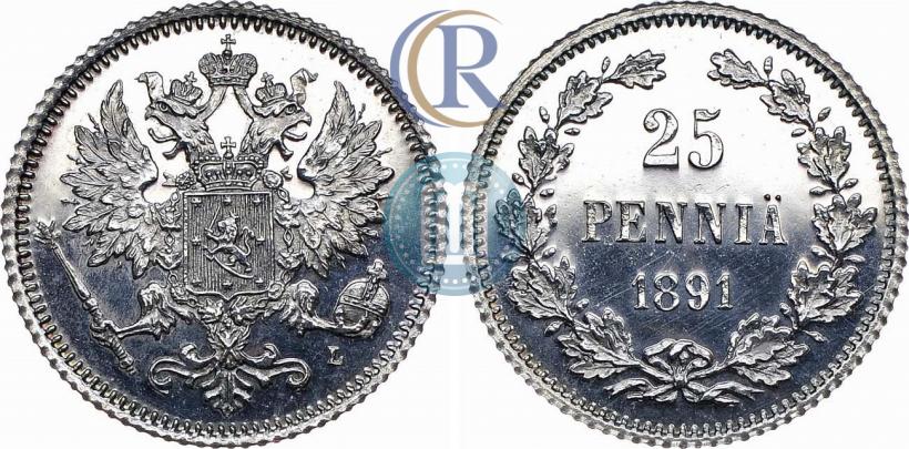 Picture 25 pennia 1891 year L 