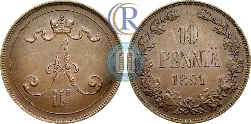 Picture 10 pennia 1891 year  