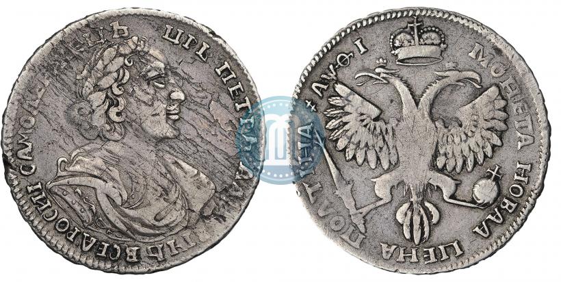 Фото Полтина 1719 года L "Портрет в латах"