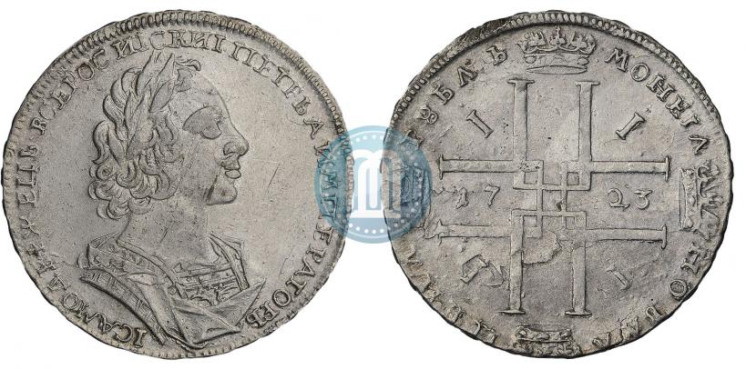 Фото 1 рубль 1723 года  "Портрет в античных доспехах"