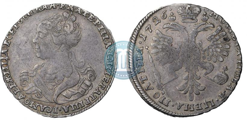 Picture Poltina 1726 year  "Moscow type, portrait turned to the left"