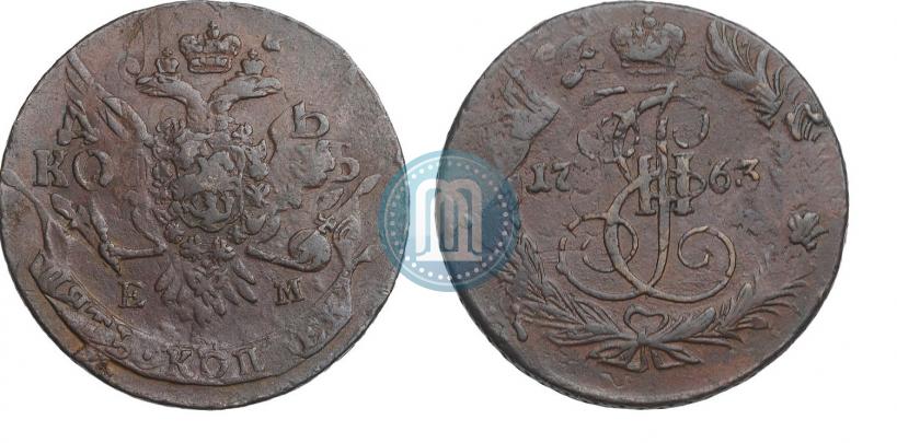 Фото 5 копеек 1763 года ЕМ 