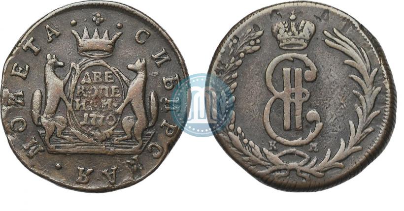 Фото 2 копейки 1770 года КМ 