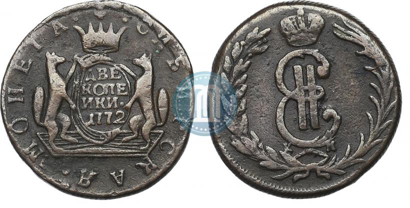 Фото 2 копейки 1772 года КМ 