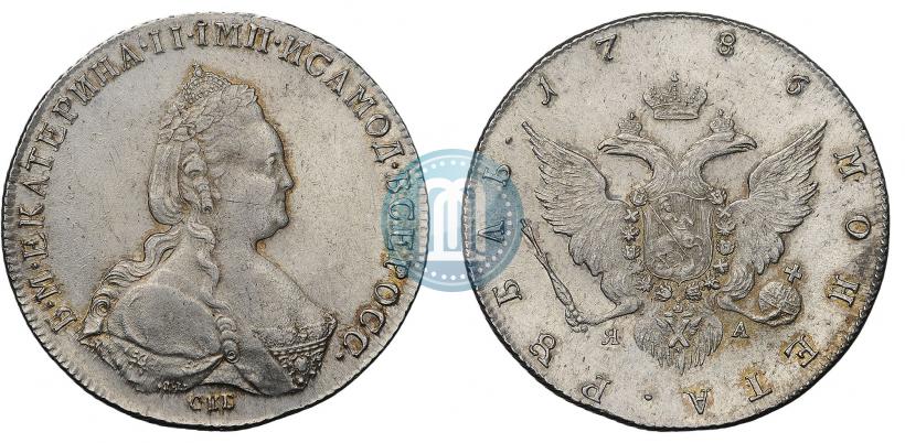 Фото 1 рубль 1786 года СПБ-ЯА 