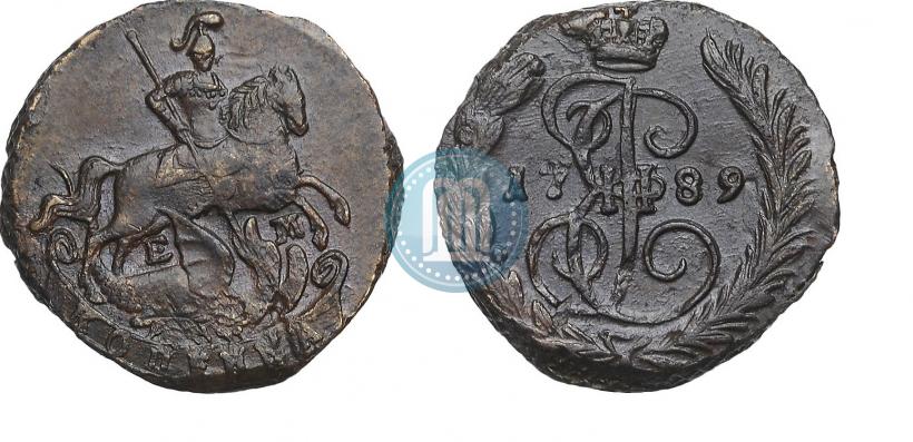 Picture 1 kopeck 1789 year ЕМ 
