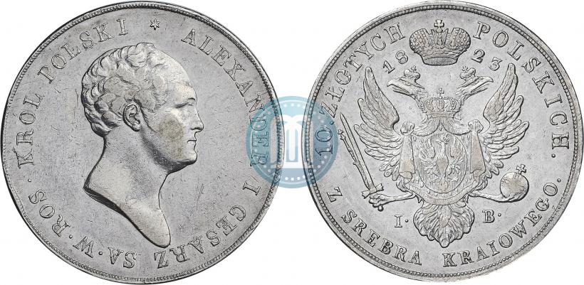 Picture 10 złotych 1823 year IB 