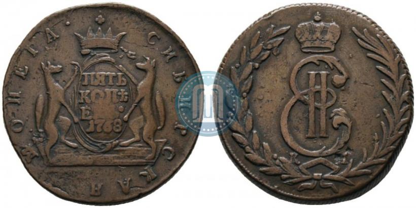 Фото 5 копеек 1768 года КМ 