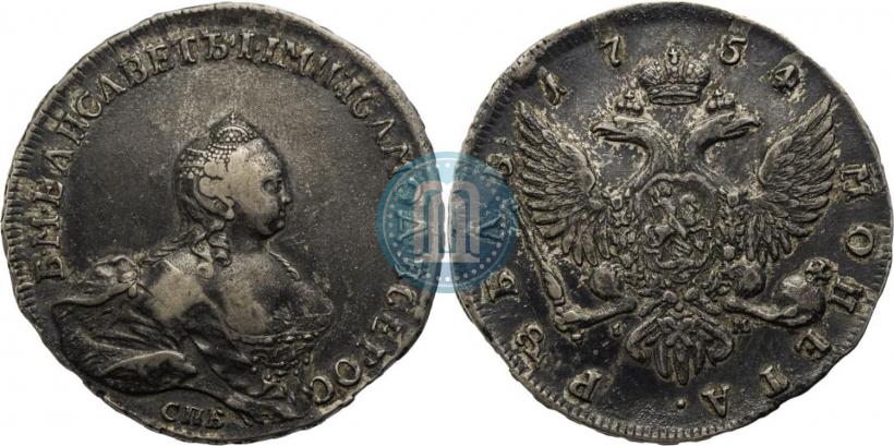 Picture 1 rouble 1754 year СПБ-IМ "Portrait by Benjamin Scott"