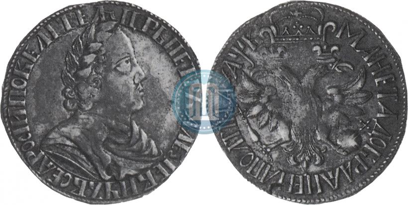 Picture Poltina 1702 year  "Without ribbons near the wreath"