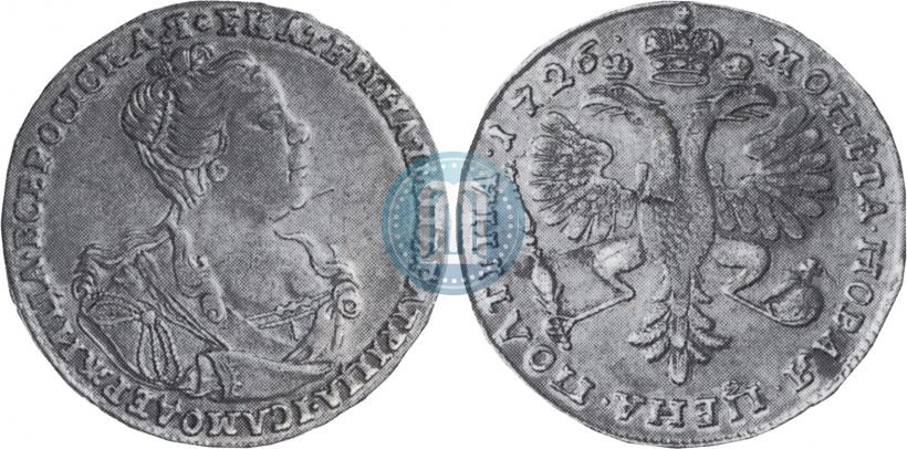 Picture Poltina 1726 year  "Moscow type, portrait turned to the right"