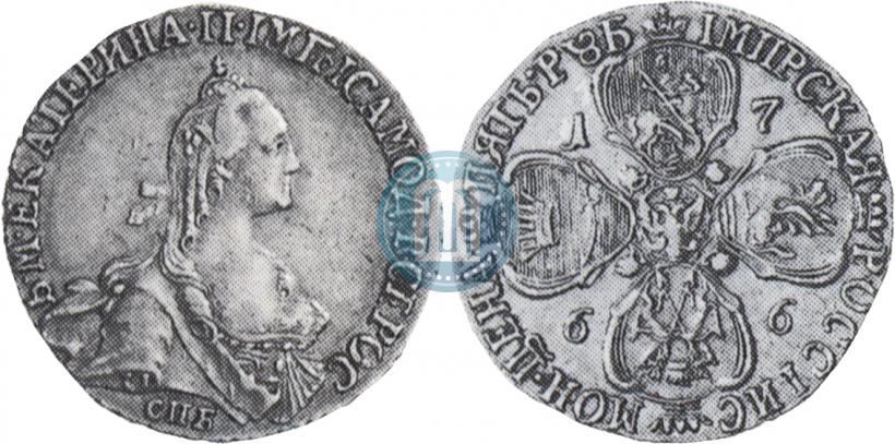Picture 5 roubles 1766 year СПБ 