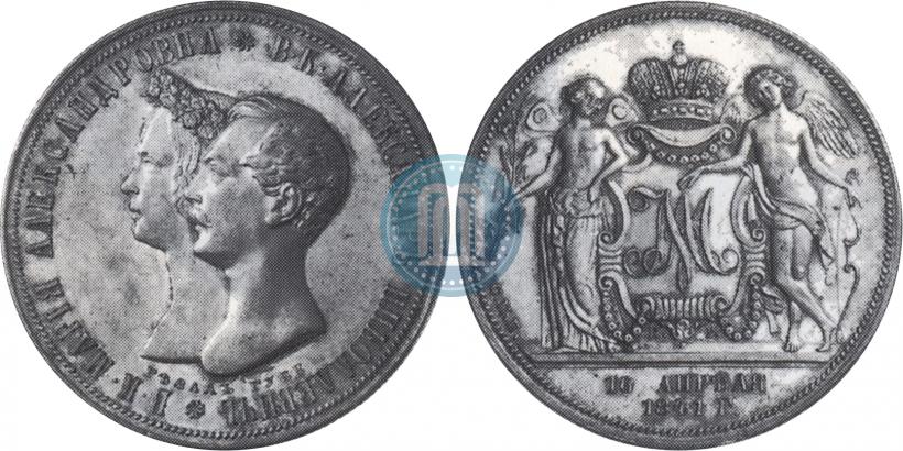 Picture 1 rouble 1841 year СПБ-НГ "In the memory of the wedding of the crown prince"