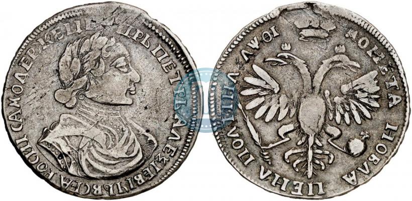 Фото Полтина 1719 года  "Портрет в латах"