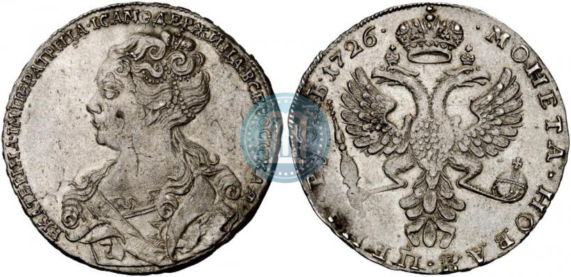 Picture 1 rouble 1726 year  "Moscow type, portrait turned to the left"