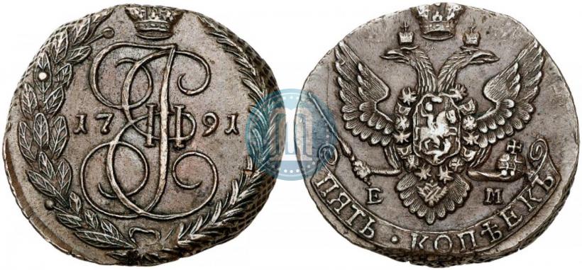 Picture 5 kopecks 1771 year ЕМ 