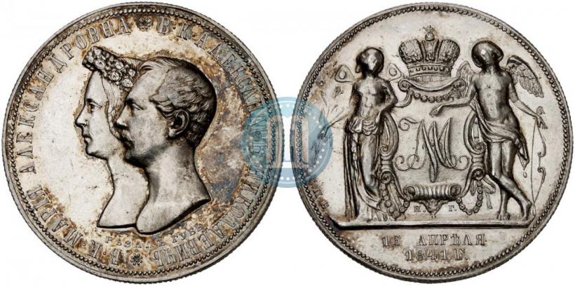 Picture 1 rouble 1841 year СПБ-НГ "In the memory of the wedding of the crown prince"