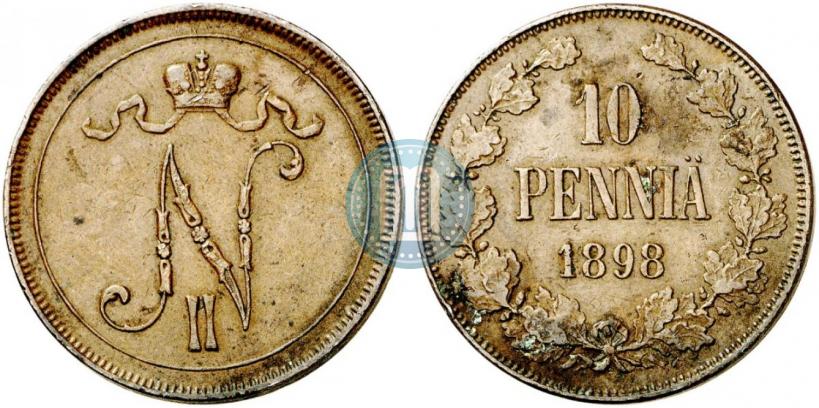 Picture 10 pennia 1898 year  