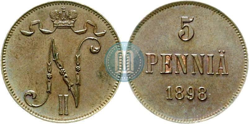 Picture 5 pennia 1898 year  