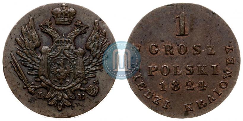 Фото 1 грош 1824 года IB "Z MIEDZI KRAIOWEY"