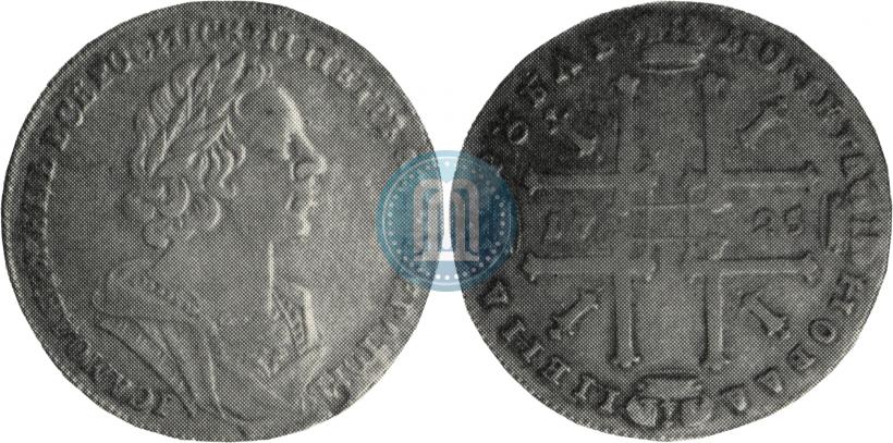 Фото 1 рубль 1725 года  "Портрет в античных доспехах"