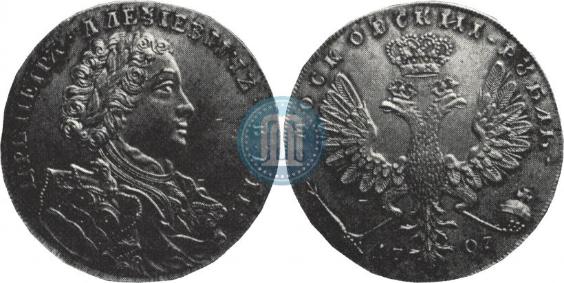 Picture 1 rouble 1707 year  "Portrait by G. Gaupt"