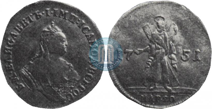 Picture 2 ducats 1751 year  "St. Andrew on the reverse"