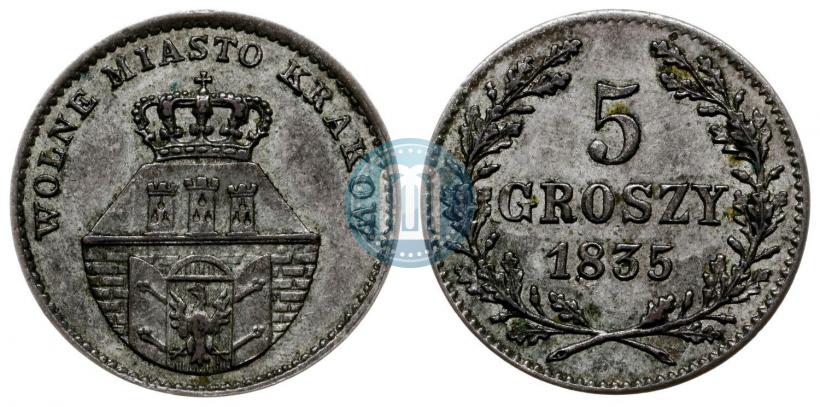 Picture 5 groszy 1835 year  "Free city of Kraków"