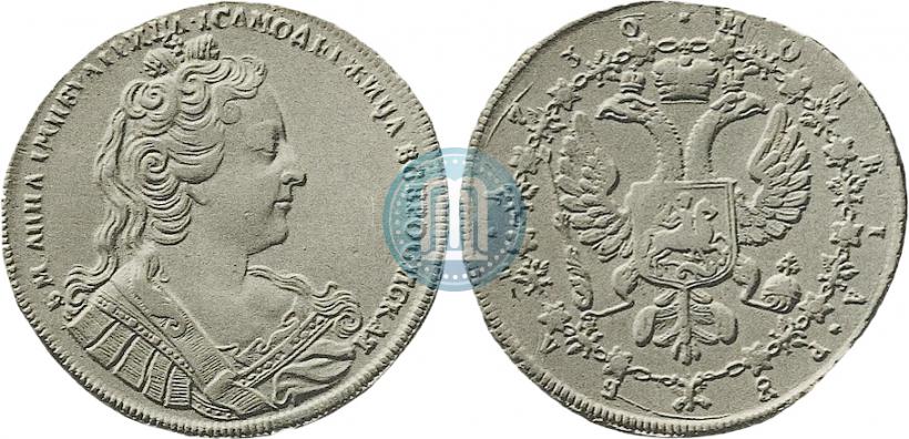 Фото 1 рубль 1730 года  "С цепью ордена Андрея Первозванного. Пробный"