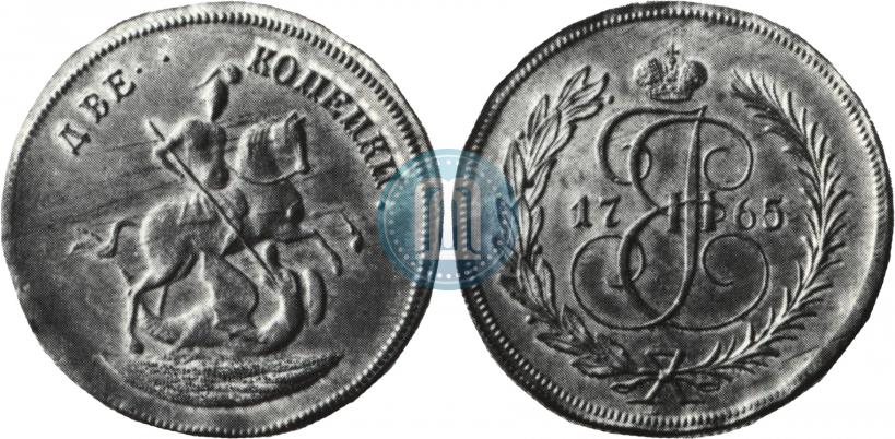 Picture 2 kopecks 1765 year  