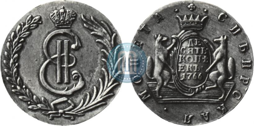Фото 10 копеек 1766 года  