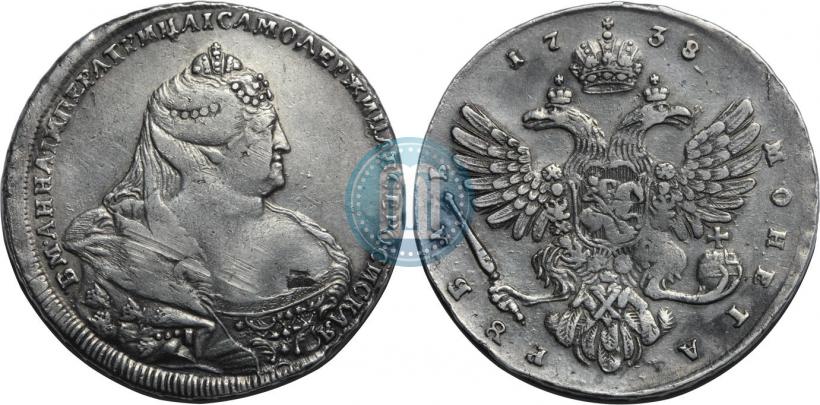 Фото 1 рубль 1738 года  "Московский тип"