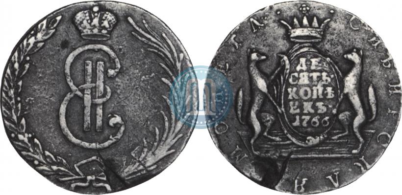Picture 10 kopecks 1766 year  