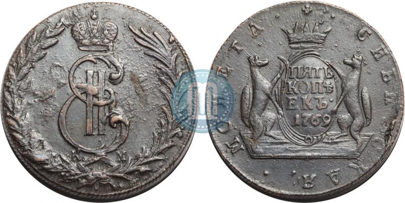 Picture 5 kopecks 1769 year КМ 