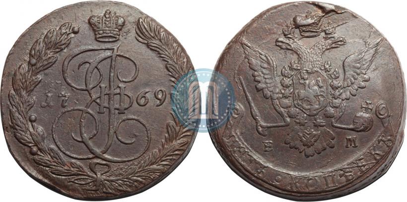 Picture 5 kopecks 1769 year ЕМ 