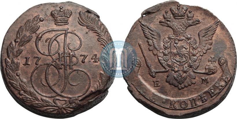 Фото 5 копеек 1774 года ЕМ 