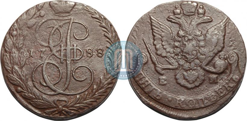 Picture 5 kopecks 1788 year ЕМ 