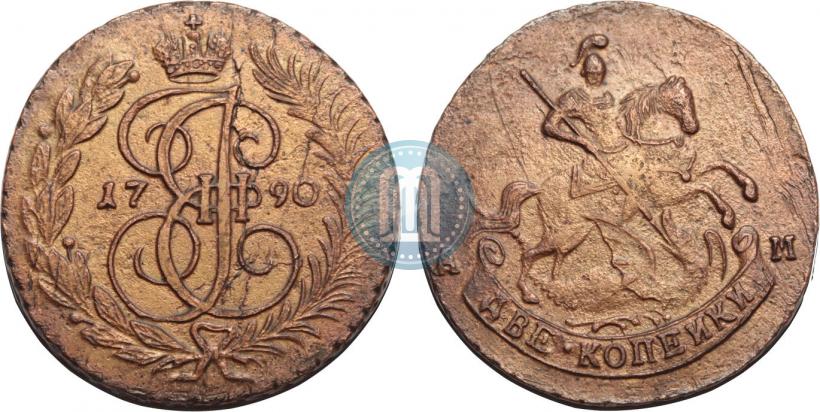 Picture 2 kopecks 1790 year АМ 