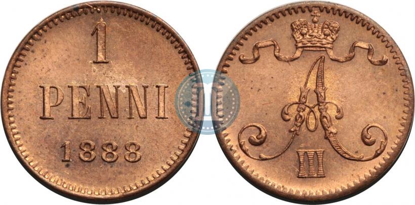 Фото 1 пенни 1888 года  