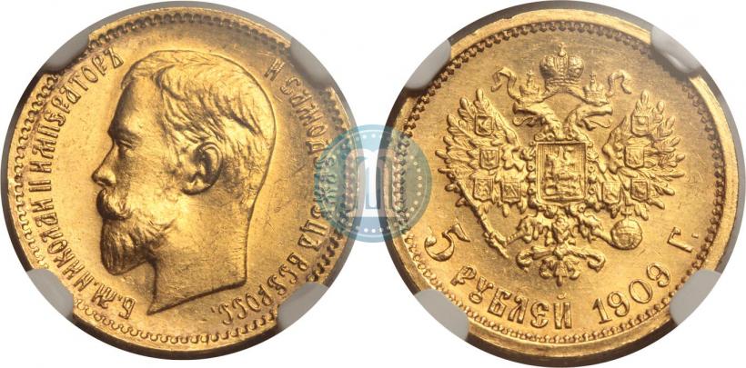 Фото 5 рублей 1909 года (ЭБ) 