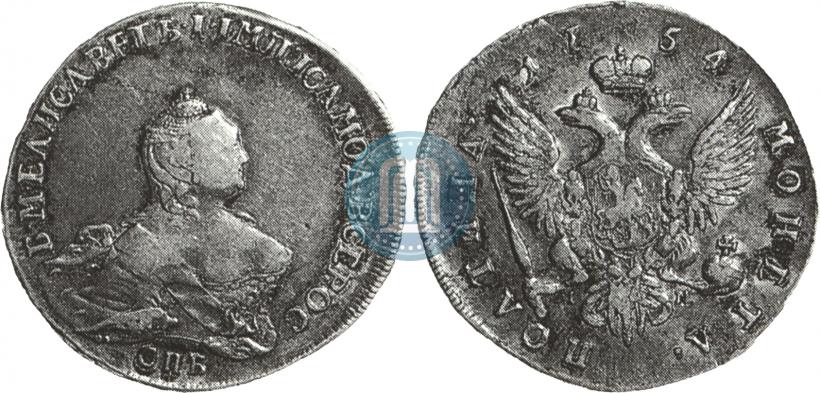 Picture Poltina 1754 year СПБ-IМ "Portrait by Benjamin Scott"