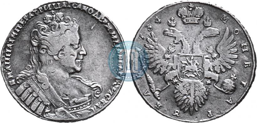 Фото 1 рубль 1734 года  "Тип 1732 года"