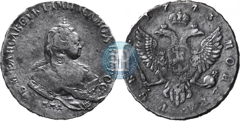 Фото 1 рубль 1743 года ММД 