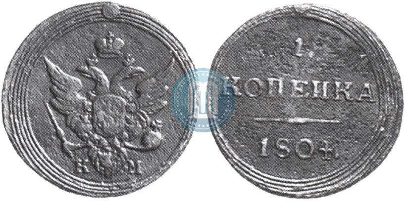 Picture 1 kopeck 1804 year КМ 