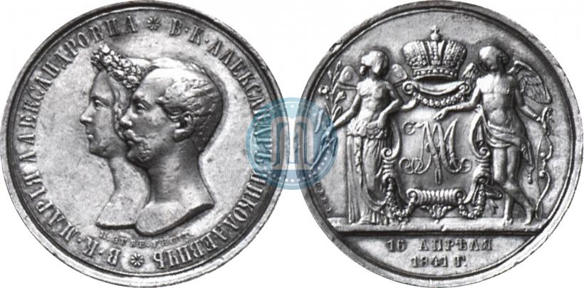 Picture 1 rouble 1841 year СПБ-НГ "In the memory of the wedding of the crown prince"