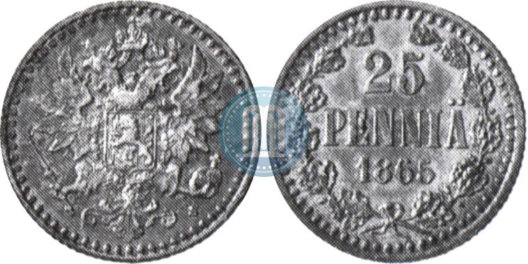 Фото 25 пенни 1865 года S 