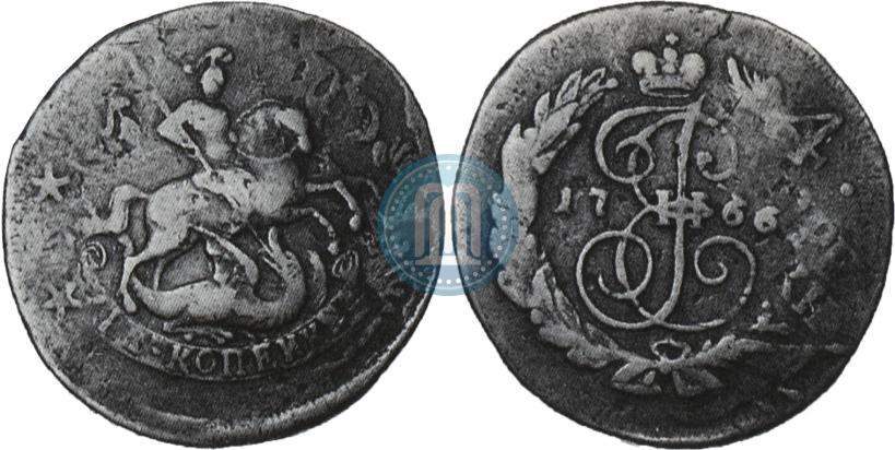 Picture 2 kopecks 1766 year  