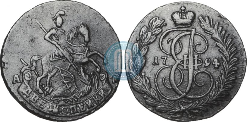 Picture 2 kopecks 1794 year АМ 