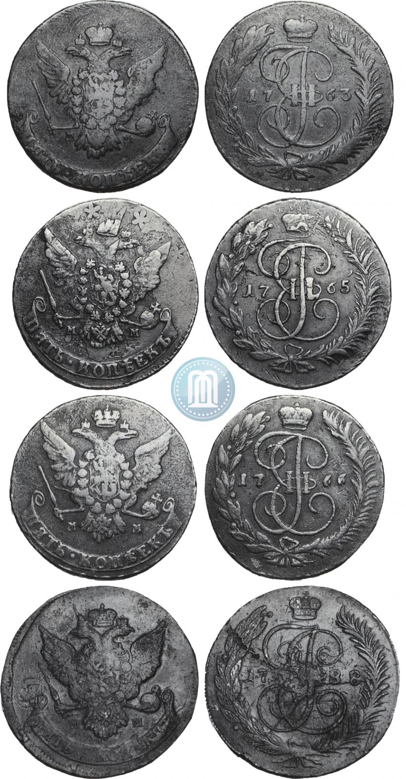 Фото 5 копеек 1766 года ММ 